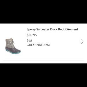 Sperry Saltwater duck Boot (Blue and Gray)